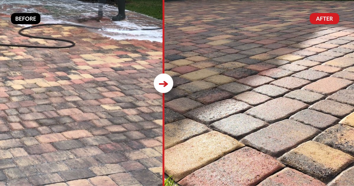 Paver restoration before and after