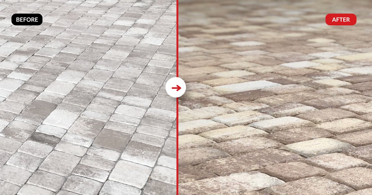 Paver restoration before and after