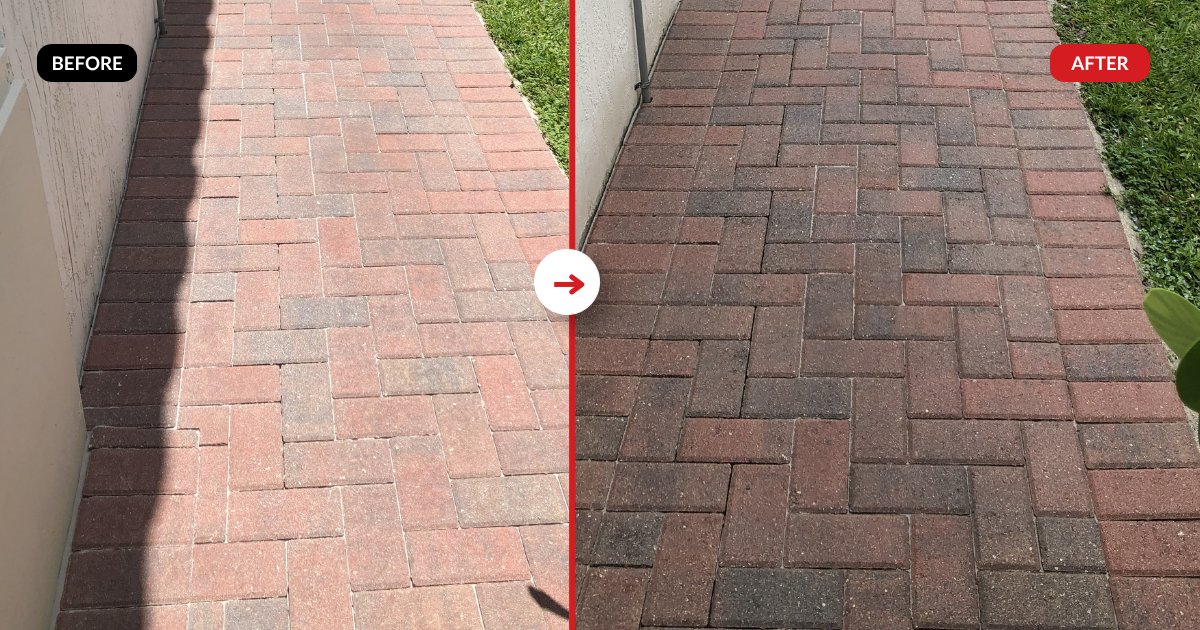 Paver restoration before and after