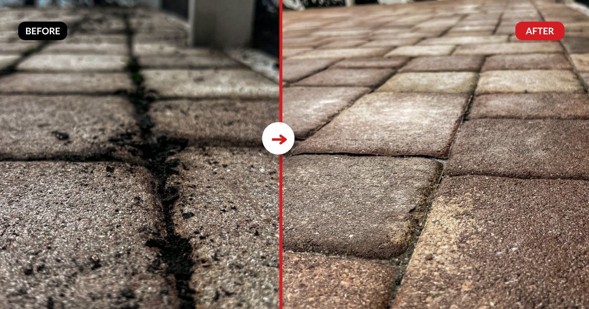 Paver restoration before and after