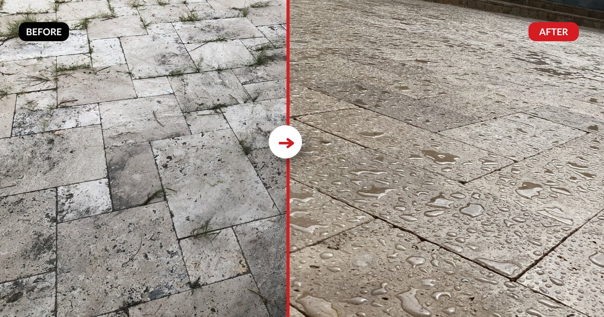 Paver restoration before and after