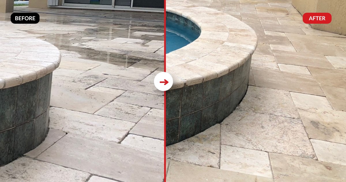 Paver restoration before and after