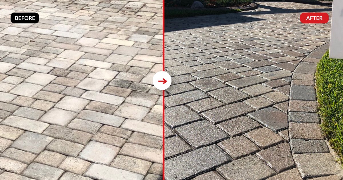 Paver restoration before and after