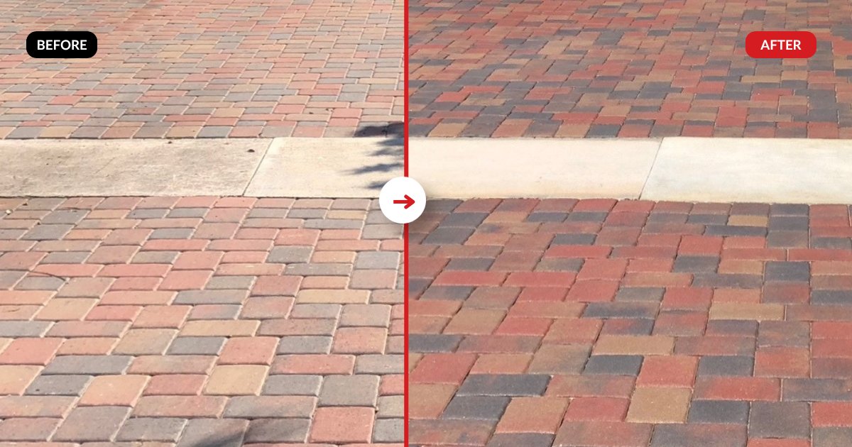 Paver restoration before and after