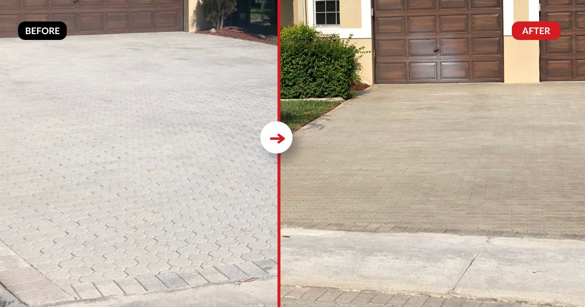 Paver restoration before and after